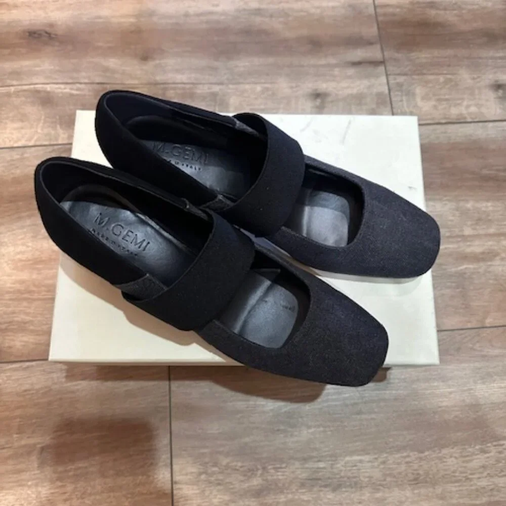 M. Gemi Ballare Grey & Black Mary Jane Heels Women’s Shoes Size 7.5 - Picture 5 of 7